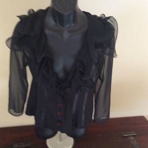 Cocktail top with ruffles